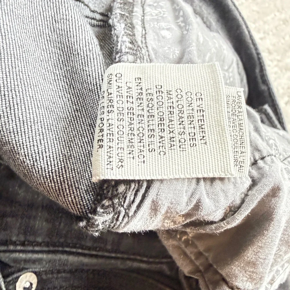 Free People Distressed Skinny Jeans Women 28 Faded Black High Rise Grunge Rocker